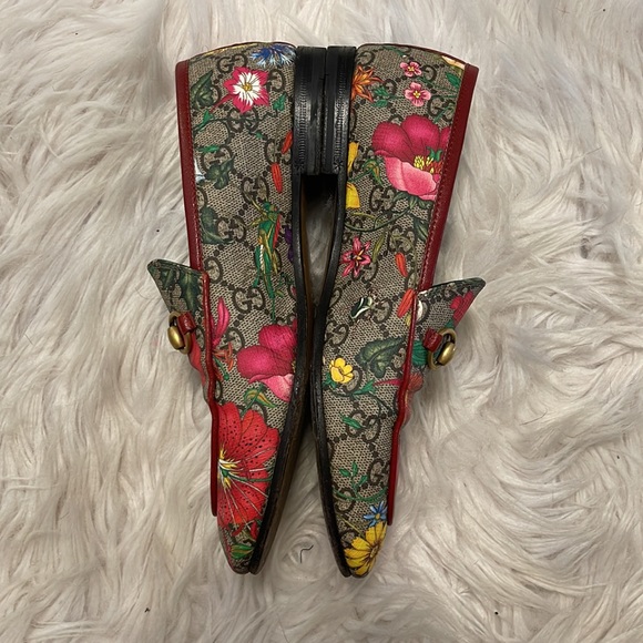 Flowered gucci horse bit gucci loafers - Picture 2 of 4